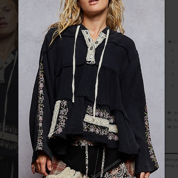 POL “ Marcia “ POL Embroidered Hoodie Top 53 - Picture 2 of 5